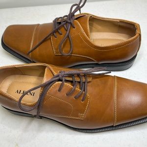 ALFANI Adam mens 9.5 tan/brown bike toe oxfords